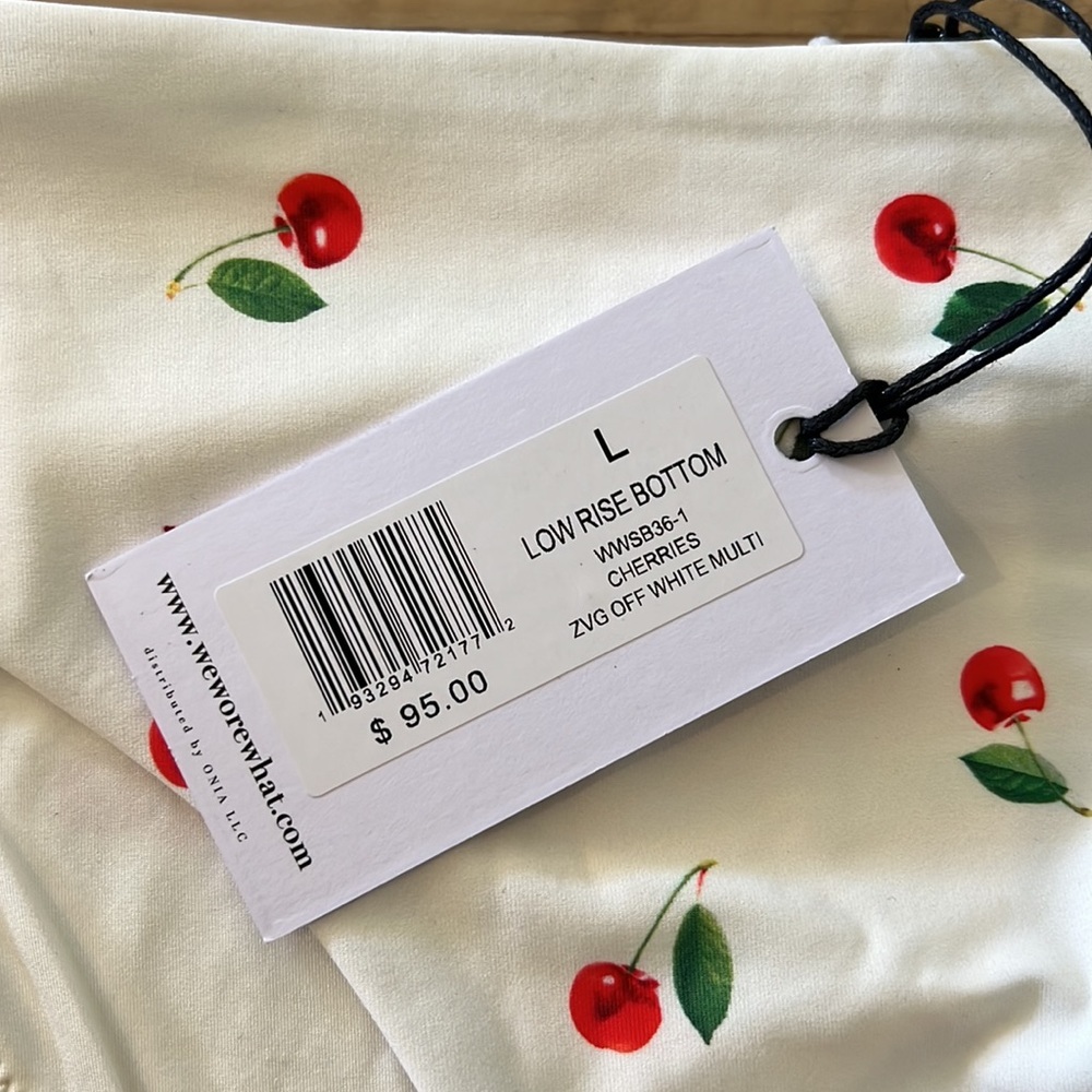 weworewhat cherries claudia swimsuit top and low rise bottom size large - Picture 4 of 8
